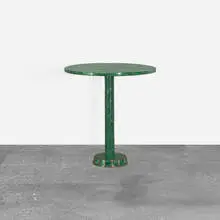 Pepe Mendoza, occasional table, c. 1960, resin collage over wood and steel, malachite, bronze