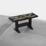 Etienne Allemeersch, occasional table, c. 1975, resin with stone inlay, lacquered wood