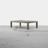 Karl Springer, coffee table, c. 1970, Batik printed paper collage over wood
