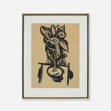 Flowers in Goblet #1 by Marsden Hartley, 1923, lithograph on paper, sold Apr 2012