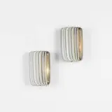 Aage Herlow, pair of sconces from Sct. Michaelis Kirke, Frederica, 1956, enameled aluminum, copper