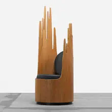 Peter Opsvik, Cylindra Object, 1989, stained oak, vinyl, lacquered wood