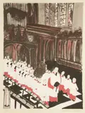 Patrick Procktor, Untitled, 1936-2003) THE CHOIR OF KING'S COLLEGE CHAPEL Lithograph printed in colours