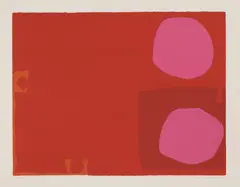 Patrick Heron, Untitled, 1920-1999) TWO MAGENTA DISCS IN DARK RED Screenprint in colours