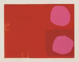 Patrick Heron, Untitled, 1920-1999) TWO MAGENTA DISCS IN DARK RED Screenprint in colours