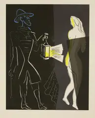 Sonia Lawson, Untitled, b.1934) NIGHT WATCHMAN Lithograph printed in colours