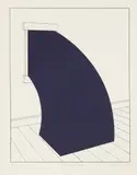 Patrick Hughes, Untitled, b.1939) DARKNESS FALLS Screenprint in navy
