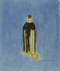Untitled by Craigie Aitchison, 1926-2009) PRIEST AND DOG Screenprint in colours, sold Apr 2019