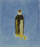 Craigie Aitchison, Untitled, 1926-2009) PRIEST AND DOG Screenprint in colours