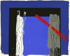 Untitled by Bruce McLean, GREY MAN AND RED LINO (HUNT 62) Screenprint in colours with hand finishing, sold Apr 2019