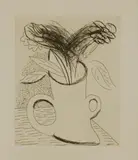 David Hockney, Untitled, b.1937) FLOWERS IN A DOUBLE HANDLED VASE Etching with drypoint