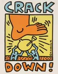 Untitled by Keith Haring, 1958-1990) CRACK DOWN Screenprint in colours, sold Apr 2019