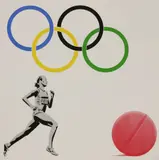 Pure Evil, Untitled, b.1968) NEW LOGO FOR THE OLYMPIC DOPING TEAM Screenprint in colours with silver