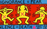 Keith Haring, Untitled, 1958-1990) IGNORANCE = FEAR/ SILENCE = DEATH Offset lithograph printed in colours