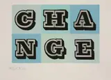 Ben Eine, Untitled, b.1970) CHANGE - BLUE Screenprint in colours