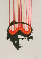 Schoony, Untitled, b.1974) WAR CRY Screenprint with applied paint