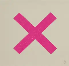 Chris Levine, Untitled, b.1960) X MARKS THE SPOT 4 Screenprint in colours with glitter overlay