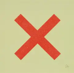 Untitled by Chris Levine, b.1960) X MARKS THE SPOT 7 Screenprint in colours with glitter overlay, sold Apr 2019