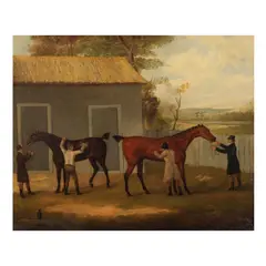 Le soin de chevaux by John Nost Sartorius, oil on canvas, sold Nov 2023