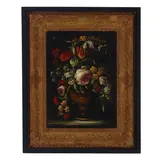 Elisabetta Marchioni, A floral still life in a metal urn (a set of four), all oil on canvas