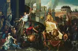 A celebration scene by Italian School, oil on canvas, sold Jun 2023