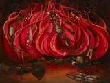 Charles Jordan, Native American surrealism, oil on canvas
