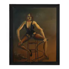 Untitled (woman) by Charles Jordan, oil on canvas, sold Jun 2023