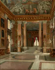 Adolf Heinrich Hausen, Palazzo Colonna Roma, oil on canvas