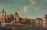 A view of a Venetian canal by Italian School, oil on canvas, sold Jun 2023