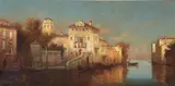 Marc Aldine, Venetian backwater, oil on canvas