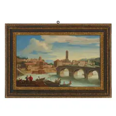 The Ponte Rotto, Rome by Hendrik Frans van Lint, oil on canvas, sold Jun 2023