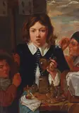 Joos van Craesbeeck, The young alchemist, oil on panel