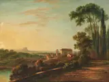 An Italianate landscape by Italian School, oil on canvas, sold Jun 2023