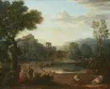 H. Hellier, Resting the herd, oil on canvas