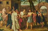 The discussion by Italian School, oil on canvas, sold Jun 2023