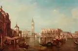 Venetian School, A view of the Doge's Palace from the Grand Canal, Venice, oil on canvas