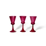 Salviati and Co., Three Wine Goblets, blown glass applied with prunts