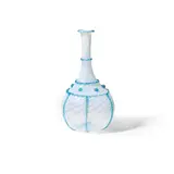 Salviati and Co., Decanter and Stopper, opalescent blown glass and applied with turquoise trailed decoration and prunts