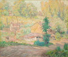 American School, Country House, oil on board