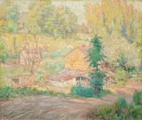 Country House by American School, oil on board, sold Dec 2023