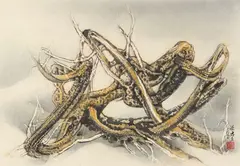 Eddy Chan Kwan Lap, Source of Life, 1990, Mounted for framing, ink and color on paper