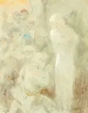 Louis Icart, L'adoration des bergers, oil on canvas