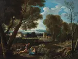 Andrea Locatelli, Figures in a capriccio, oil on canvas