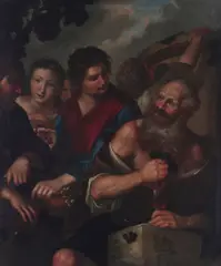 Genoese School, The Drunkeness of Noah, oil on canvas