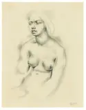 Tamara de Lempicka, Sitzender weiblicher Akt, 1931, Bleistift auf Papier