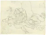 Peter von Cornelius, Der böse Sämann, Um 1840, Bleistift auf Bütten