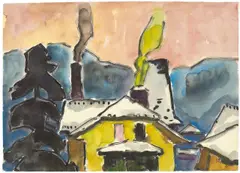 Wintermorgen by Karl Schmidt-Rottluff, 1962, Aquarell und Tuschpinsel auf Papier, sold Jun 2017