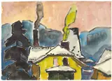 Wintermorgen by Karl Schmidt-Rottluff, 1962, Aquarell und Tuschpinsel auf Papier, sold Jun 2017