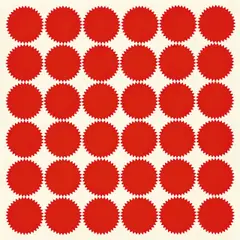 Peter Roehr, Ohne Titel, Um 1968, 36 rote Etiketten auf Karton