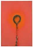 Ohne Titel by Otto Piene, 1967, Mischtechnik (Feuergouache) auf rotem Karton, sold Dec 2016